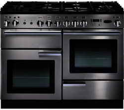 RANGEMASTER  Professional 110 Gas Range Cooker - Stainless Steel & Chrome